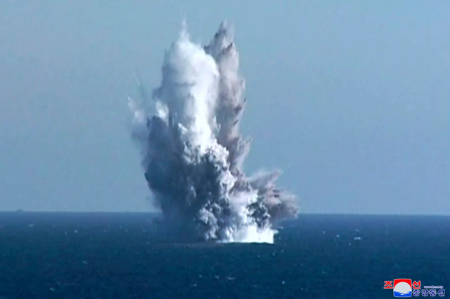 Her ses en tidligere test af Haeil-systemet 23. marts 2023 i Det Japanske Hav. Foto: KNS / AFP