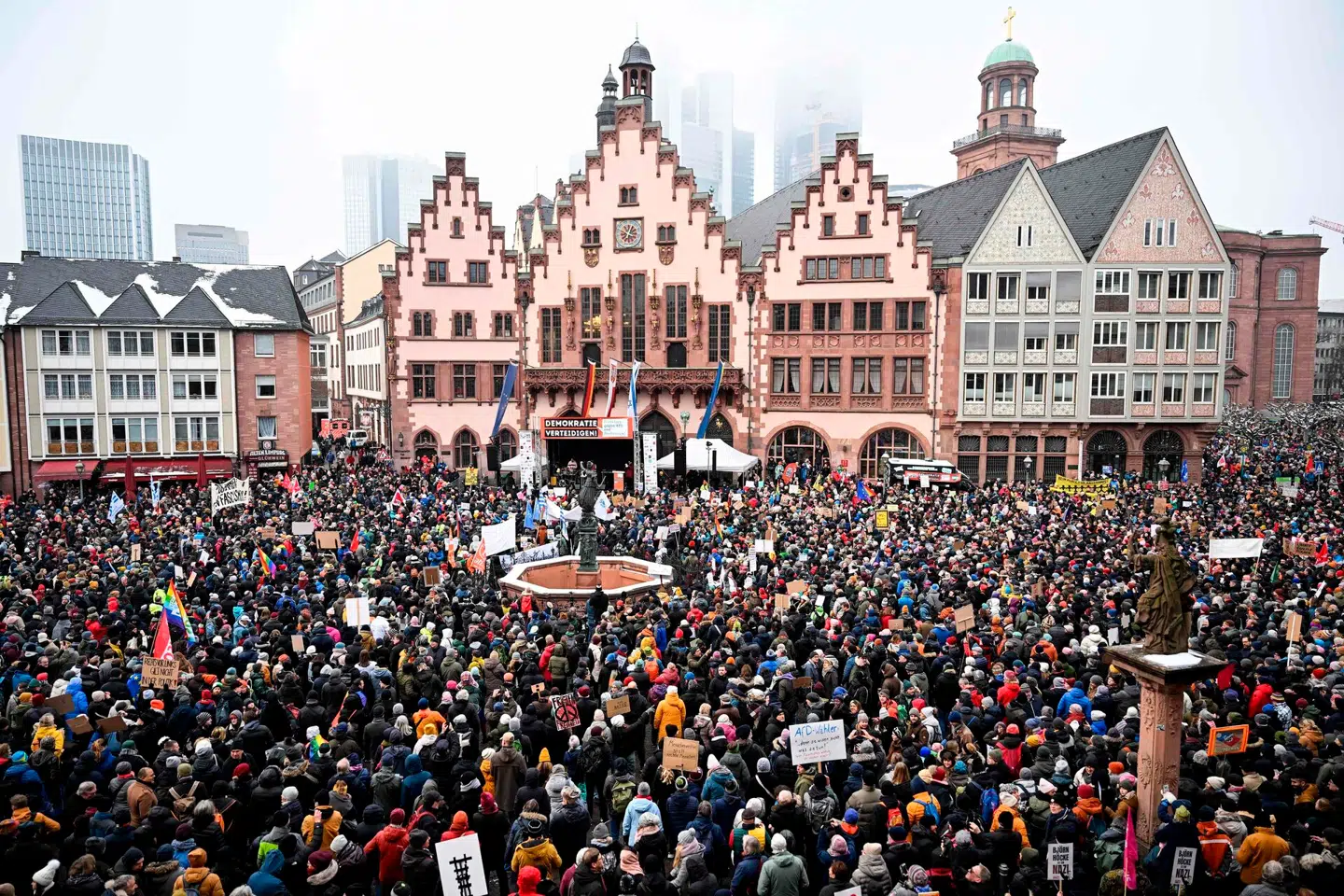 Demonstration i Frankfurt am Main den 20. januar. Foto: Kirill Kudryavtsev, AFP / Scanpix