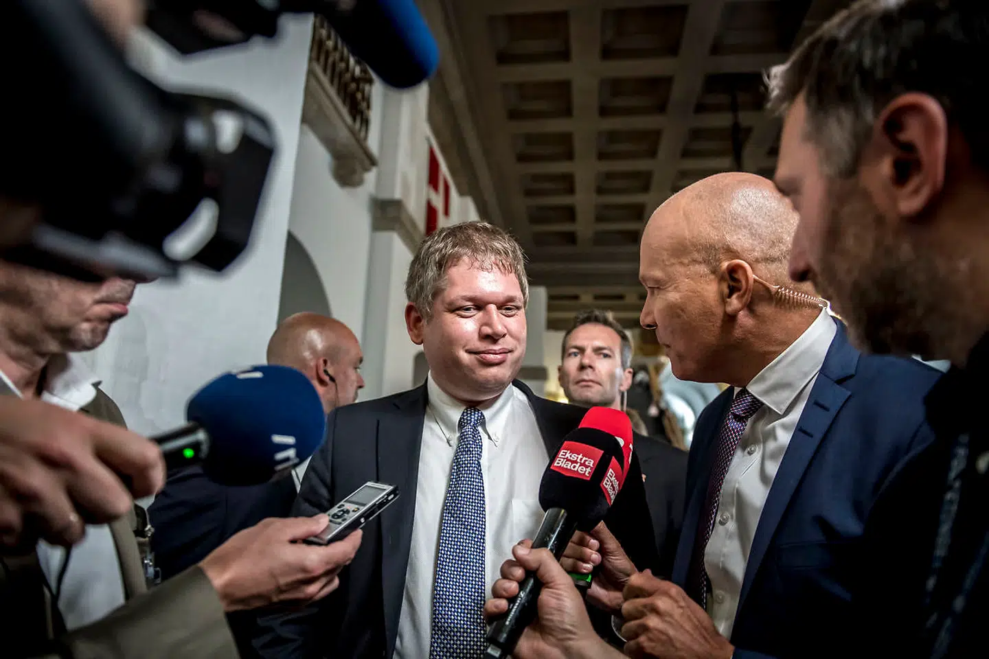 Rasmus Paludan ankommer til valgfesten hos Stram Kurs på Christiansborg i København under Folketingsvalget 2019, onsdag den 5. juni 2019.