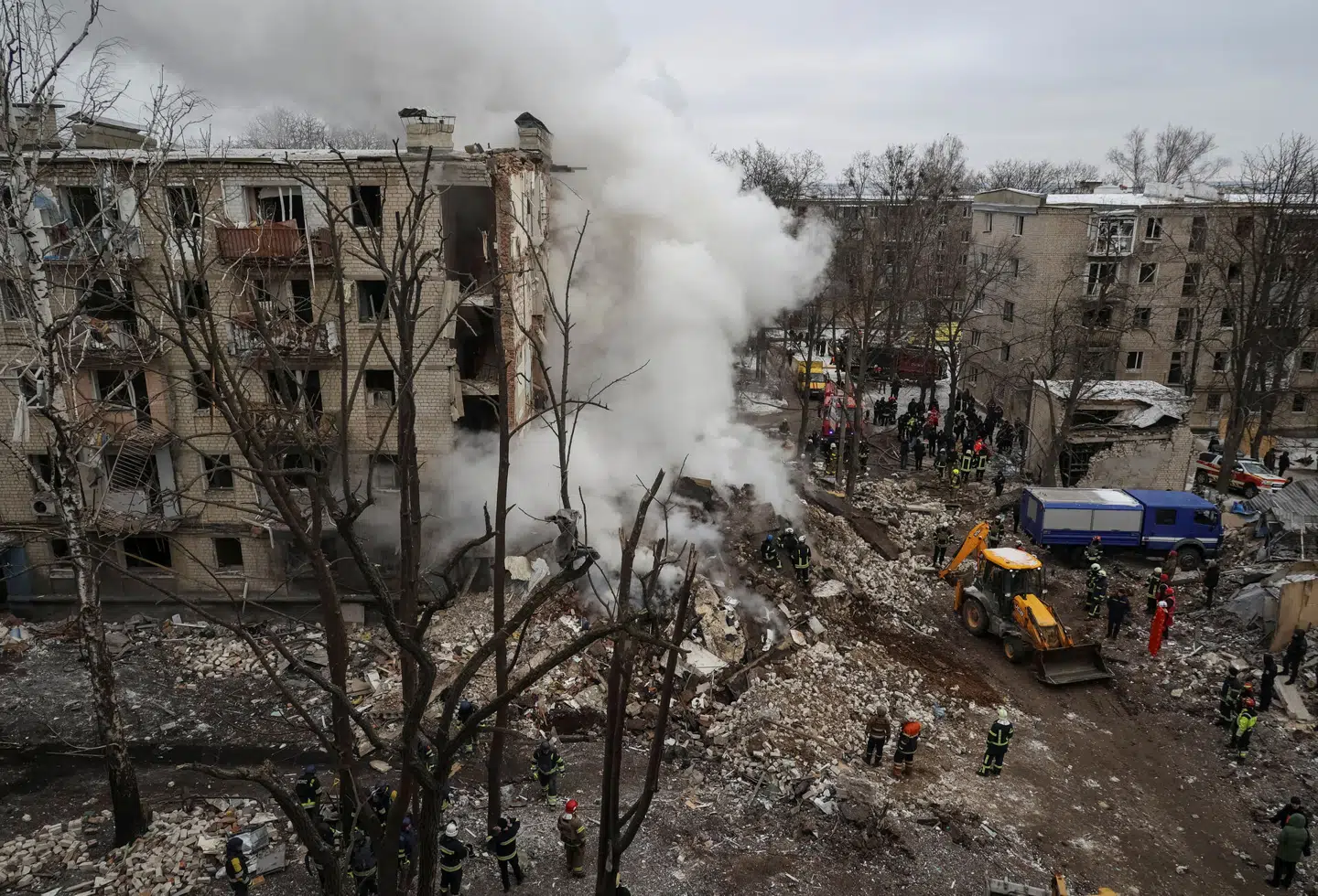 Ødelæggelser i Kharkiv efter et russisk bombeangreb den 23. januar. Foto: Sofiia Gatilova, Scanpix