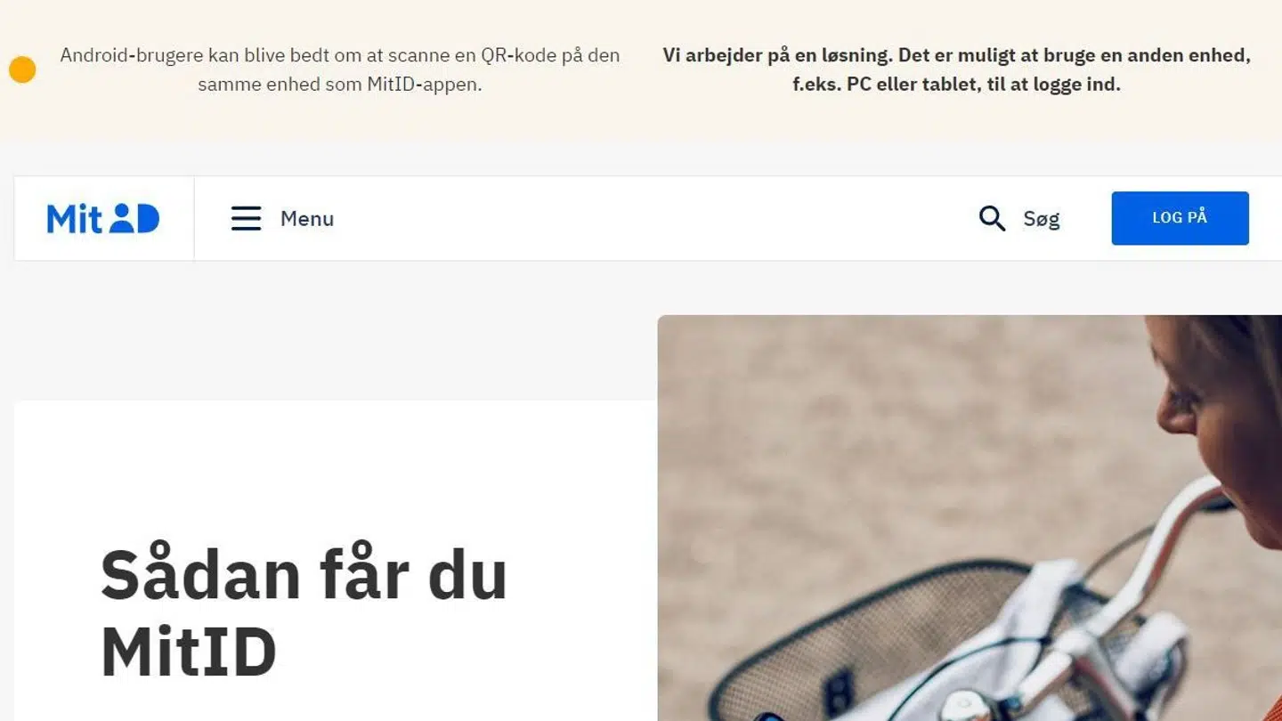 Mandag er MitID ramt af en fejl, der udelukker flere brugere fra at bruge appen, som giver adgang til alt fra netbank til beskeder fra lægen. Foto: Screendump