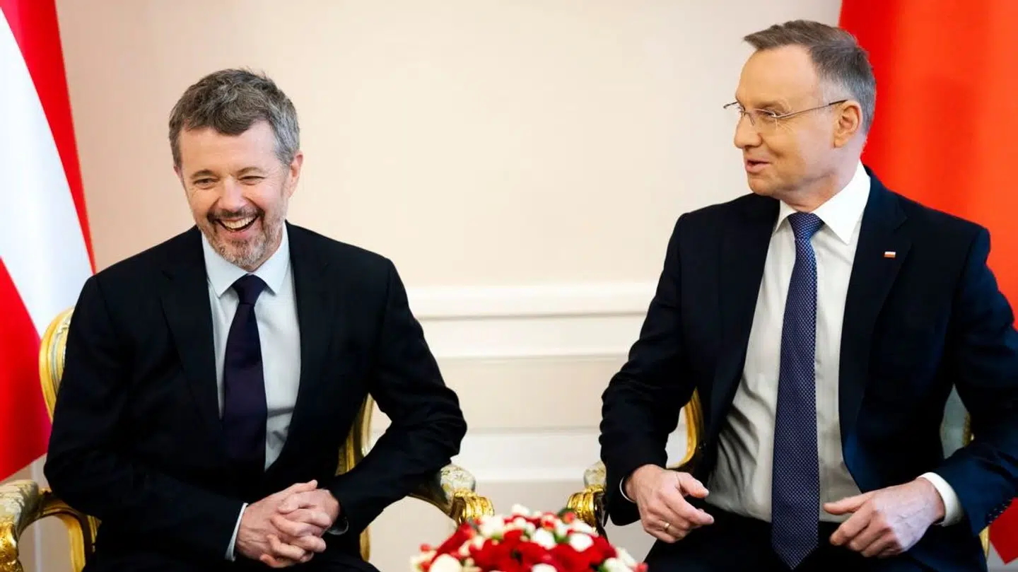 Det var en veloplagt Kong Frederik, der onsdag mødte den polske præsident, Andrzej Duda.