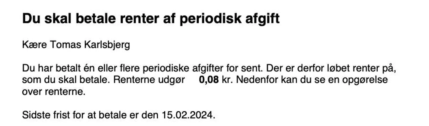 Her er den toppen af den indkrævning Thomas Karlsbjerg har fået fra Skat.