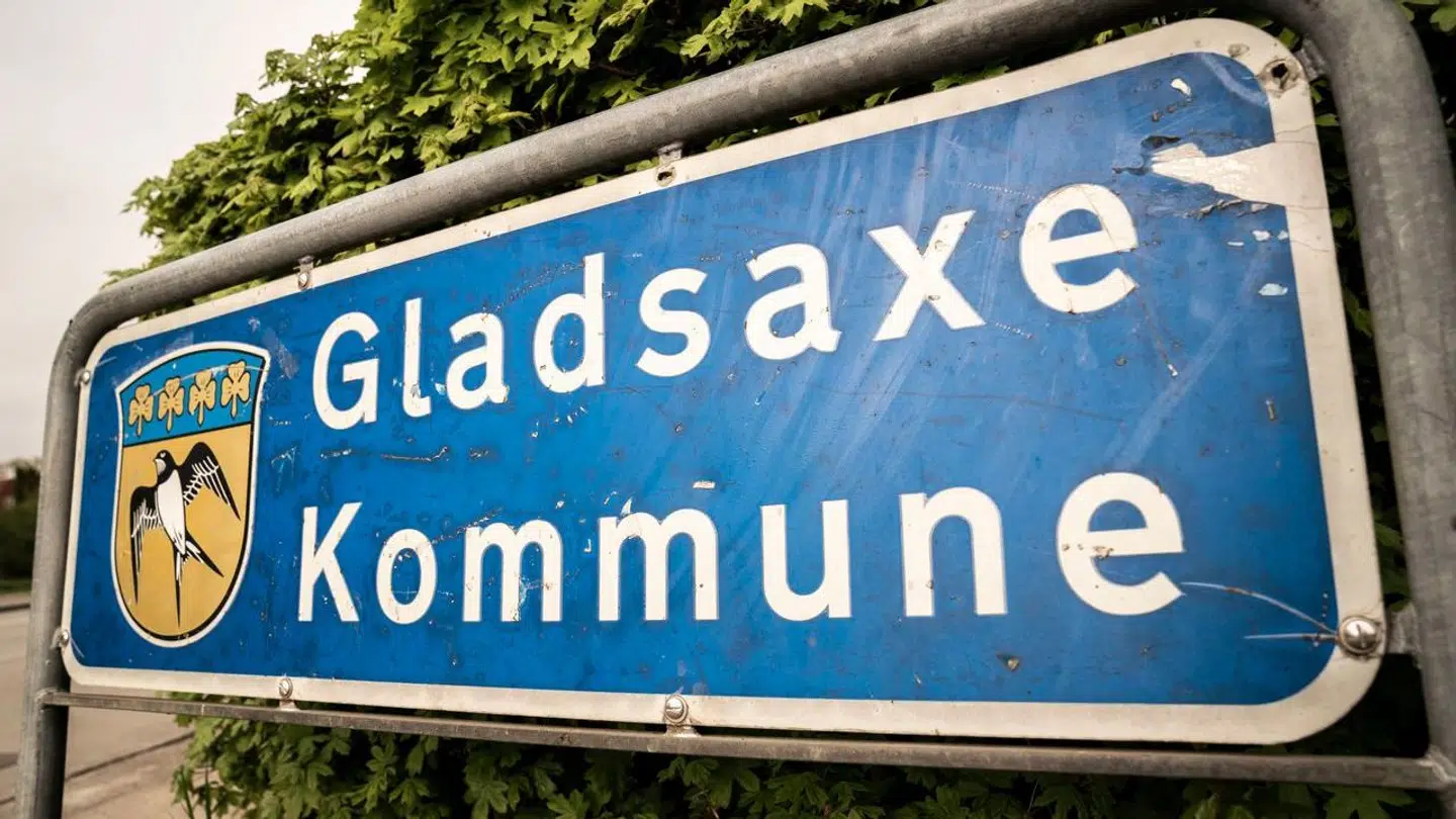 Skilt ved grænsen mellem København og Gladsaxe Kommune.