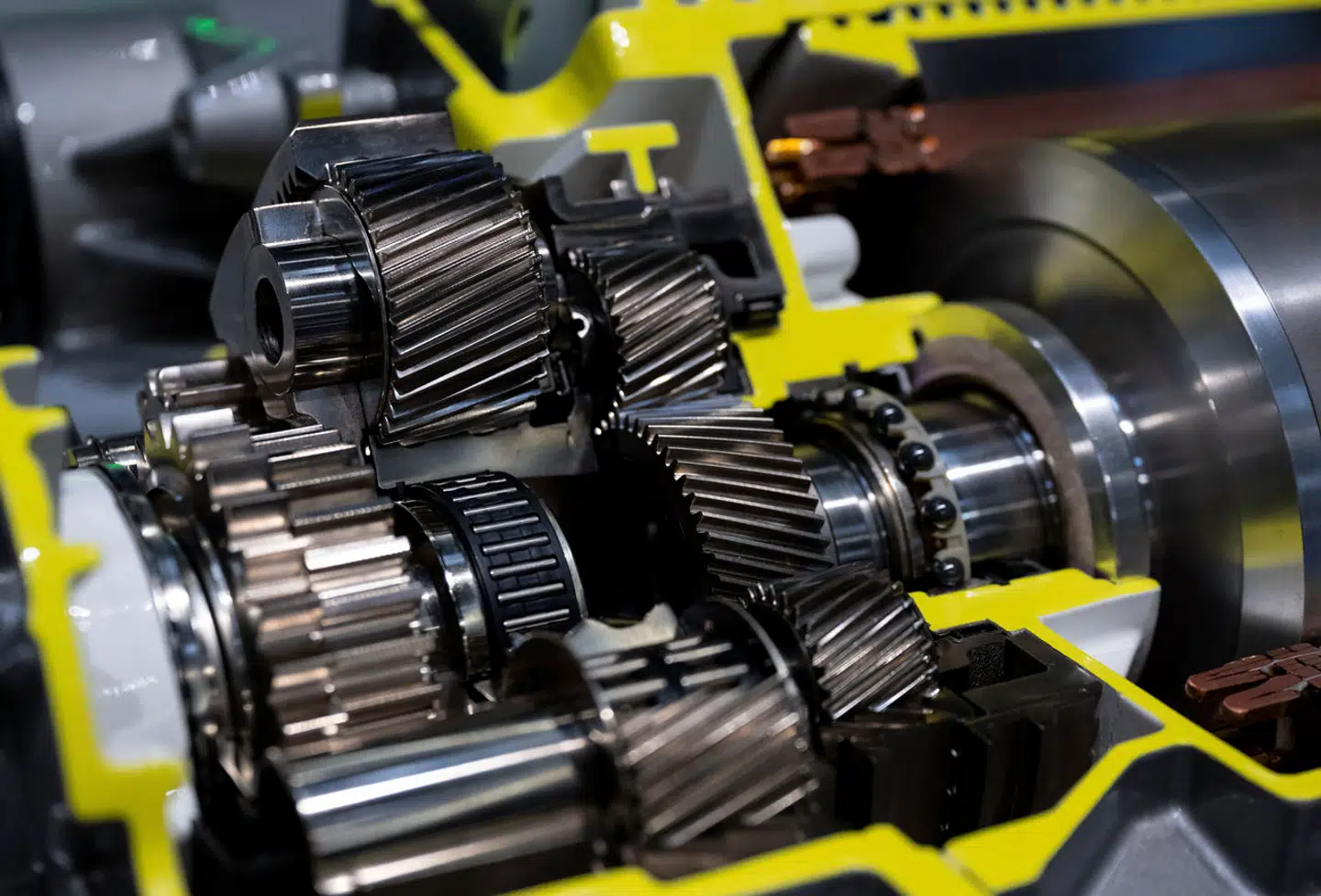 06 September 2023, Bavaria, Munich: A transmission from Schaeffler is on display at the Schaeffler booth during the IAA. The International Motor Show IAA MOBILITY 2023 will take place in Munich from September 05-10. Photo by: Sven Hoppe/picture-alliance/dpa/AP Images