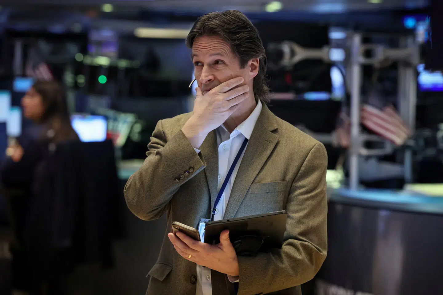 Traders work on the floor at the New York Stock Exchange (NYSE) in New York City, U.S., February 12, 2024. REUTERS/Brendan McDermid