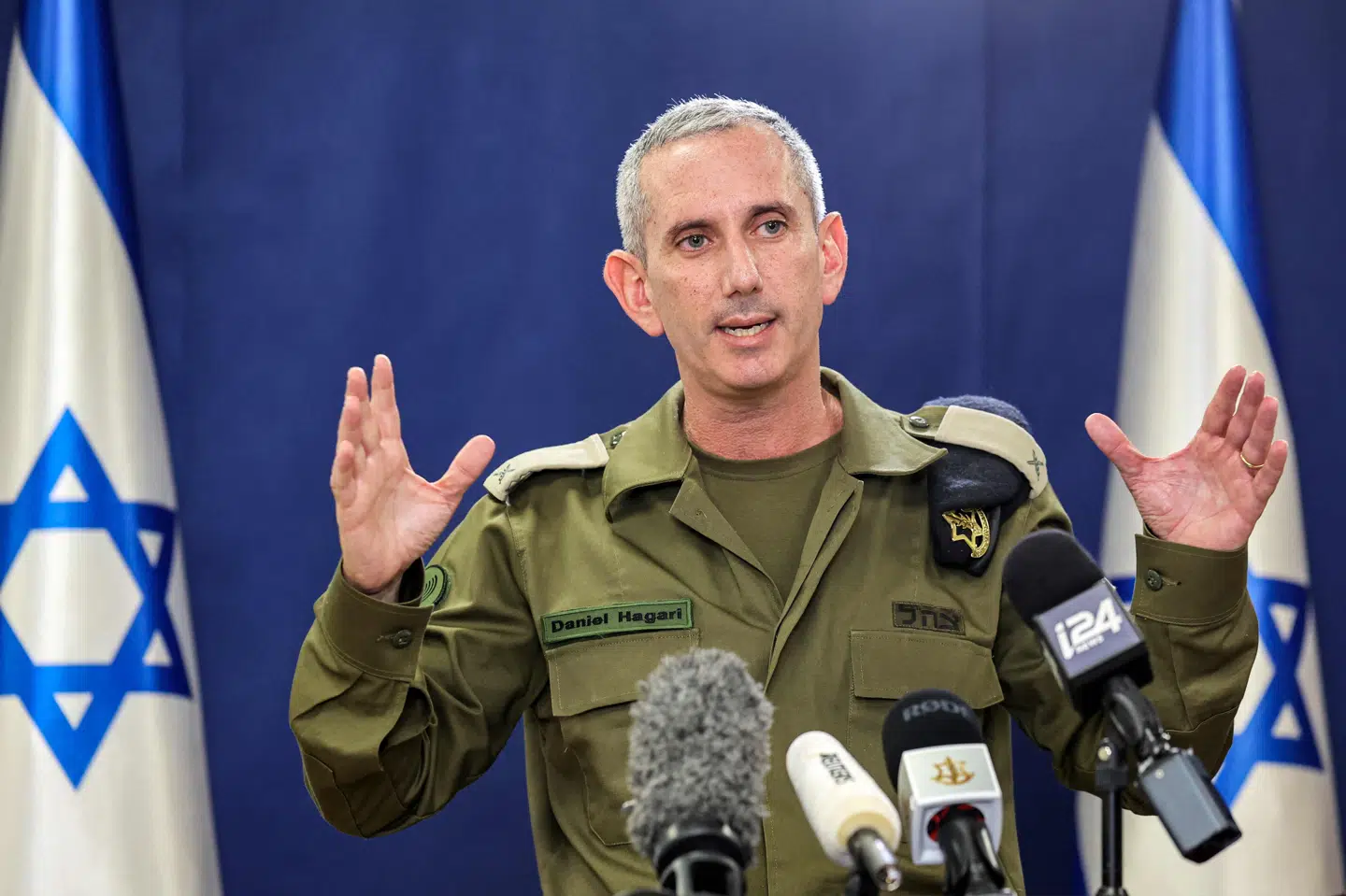 Israels militær, IDF, mener at have troværdige efterretninger, der indikerer, at der muligvis befinder sig israelske gidsler på Gazas største hospital, Nasser-hospitalet. Det siger talsperson for IDF Daniel Hagari. (Arkivfoto).