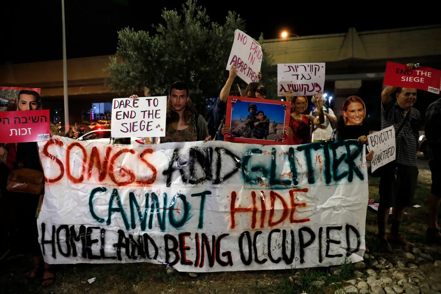 Demonstrationer i 2019 i Tel Aviv, da Eurovision blev afholdt i byen. Arkivfoto: Ahmad Gharabli, Scanpix