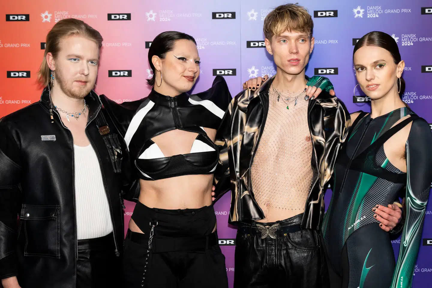 UBLU møder pressen inden Dansk Melodi Grand Prix 2024 i DR Koncerthuset i København lørdag den 17. februar 2024. DMGP 2024 er den 54. udgave af sangkonkurrencen.