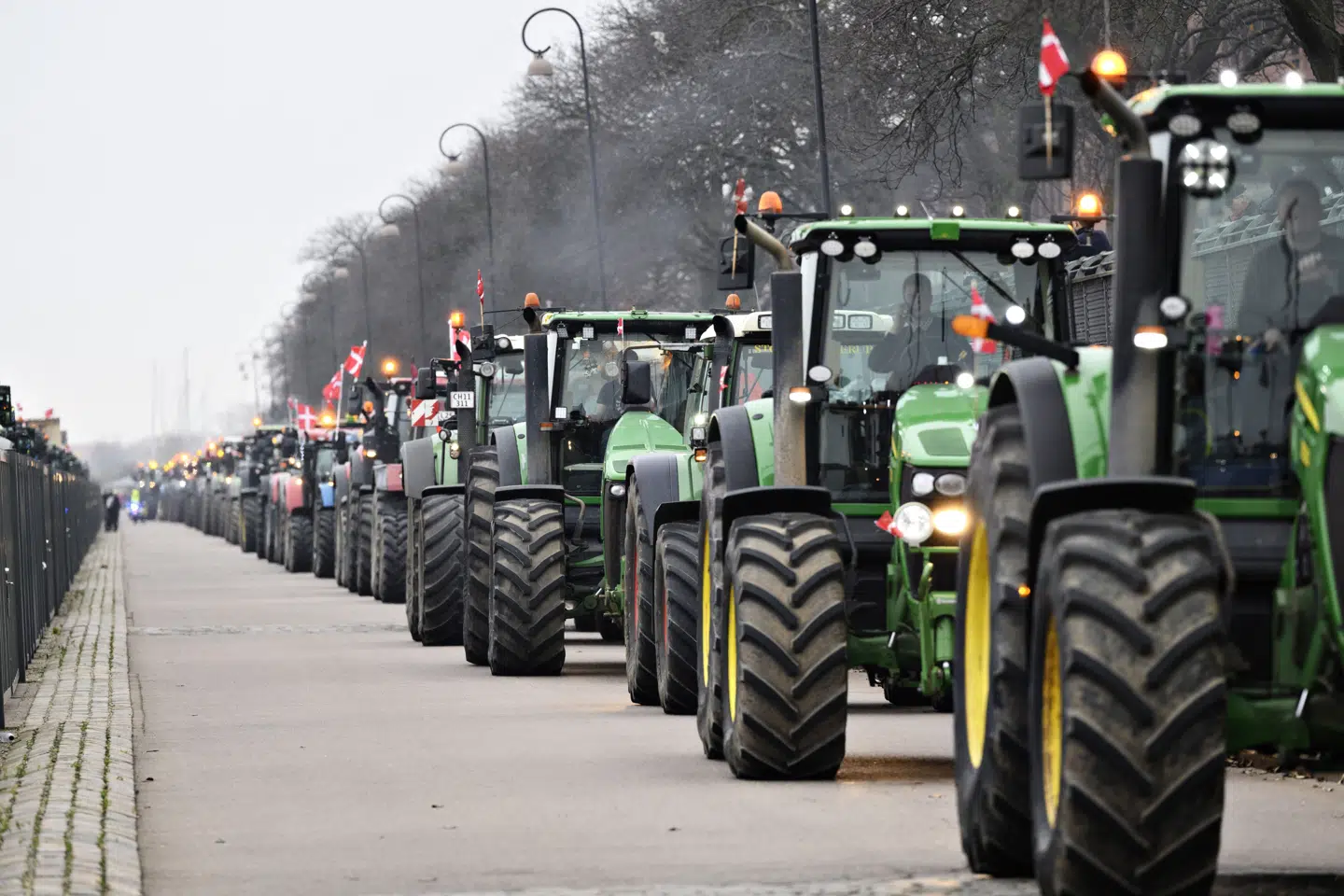 Den seneste store traktordemonstration fra landbruget var i forbindelse med protester i minksagen. Men gennem årene har landbruget demonstreret af og til med traktorer samt udhældning af mælk i kloakken. (Foto: Philip Davali/Ritzau Scanpix).