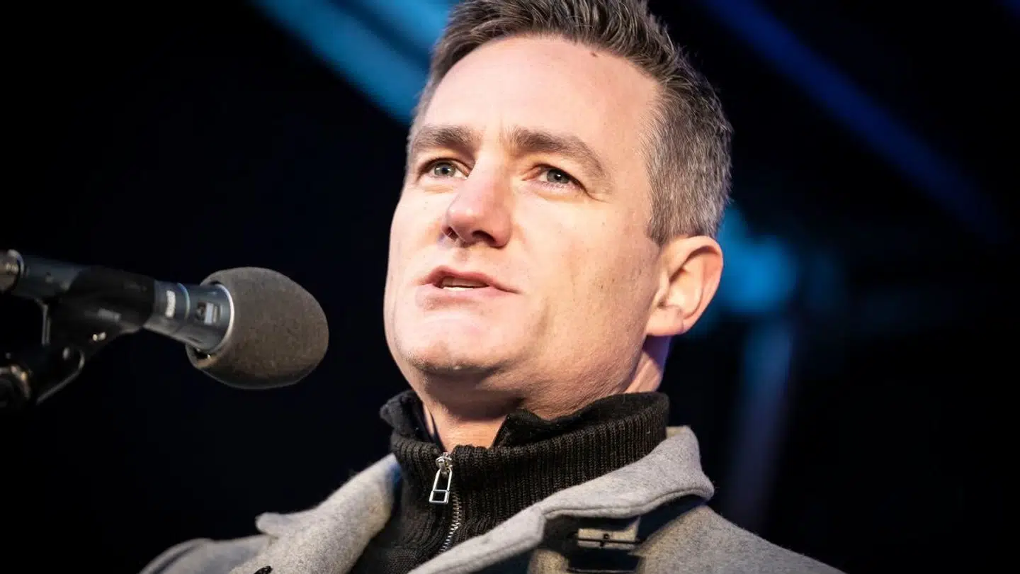 Rasmus Jarlov under demonstrationen Stop Ruslands Krig mod Ukraine foran Ruslands ambassade i København, fredag den 24. februar 2023. Fredag er det et år siden at Rusland invaderede Ukraine.