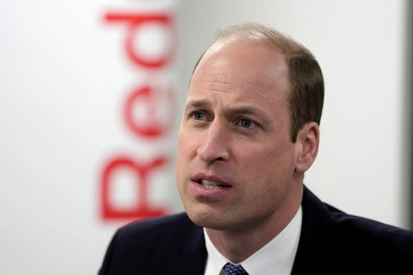 Prins William under sit besøg tirsdag hos det britiske Røde Kors i deres hovedkvarter i London.