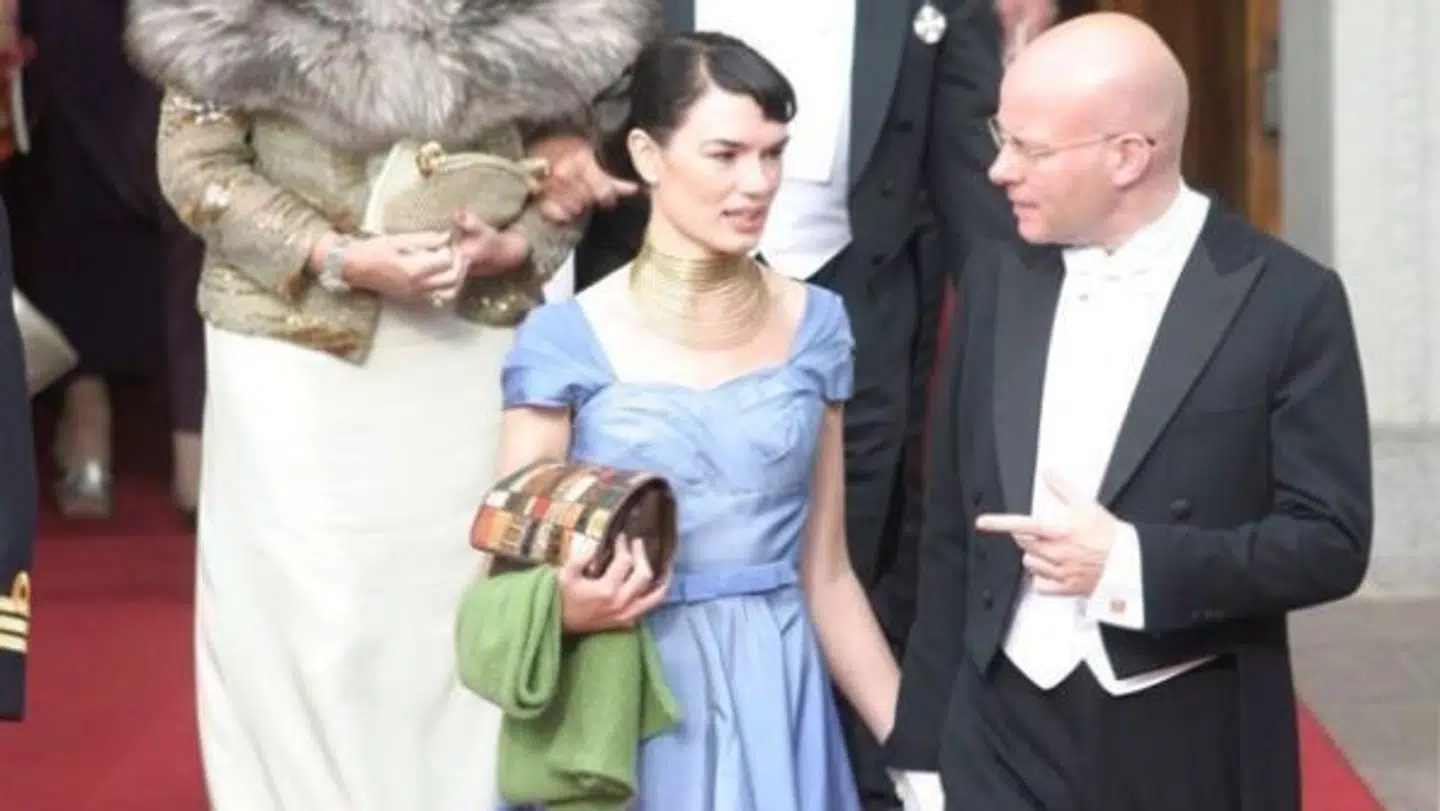 Thomas Blachman og hans daværende hustru Viola Heyn-Johansen ved Kronprinsparret bryllup i Vor Frue Kirke i 2004. Foto: Stub Michael/Her Og Nu/Ritzau Scanpix