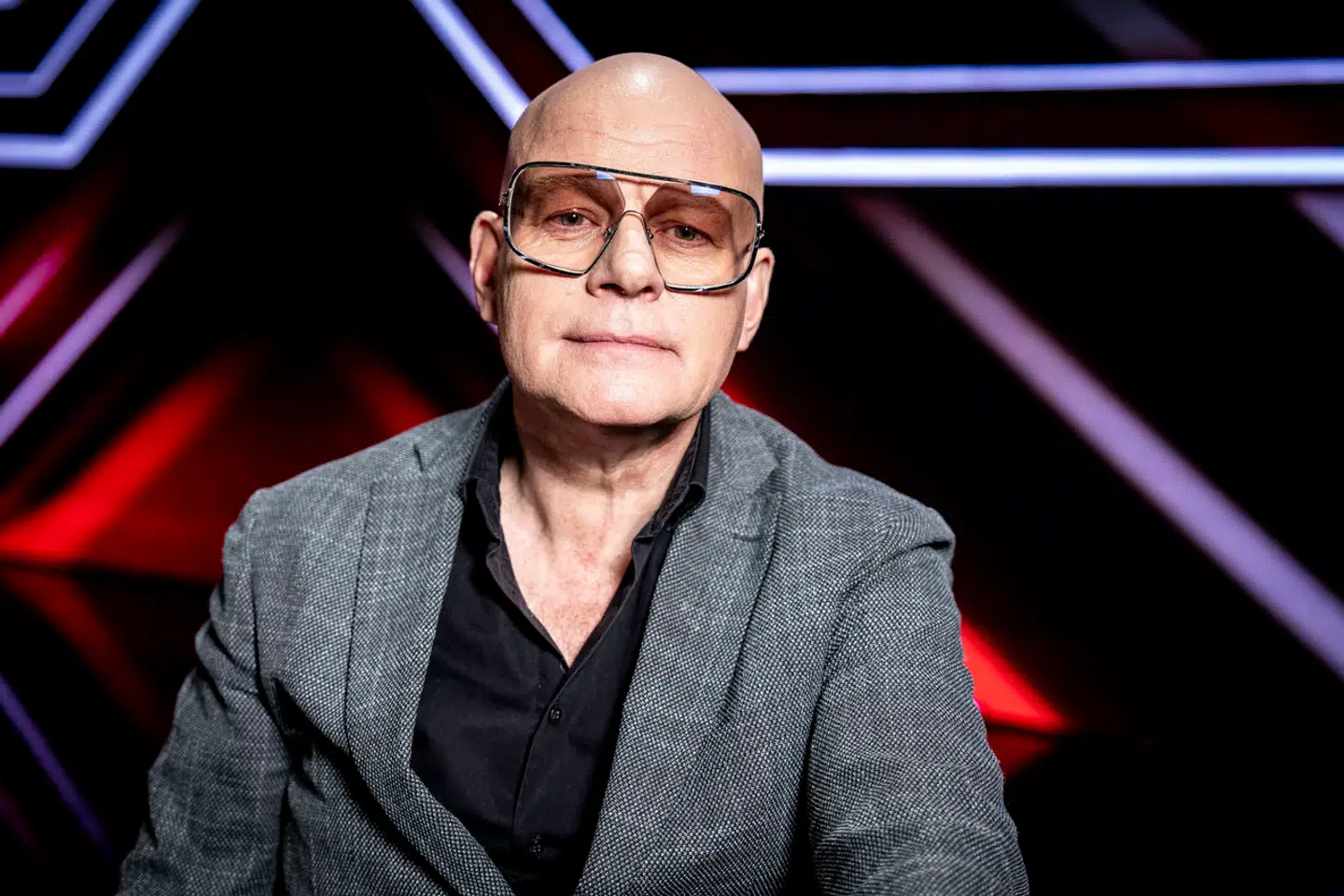 Thomas Blachman til pressemøde i X Factor-studiet.