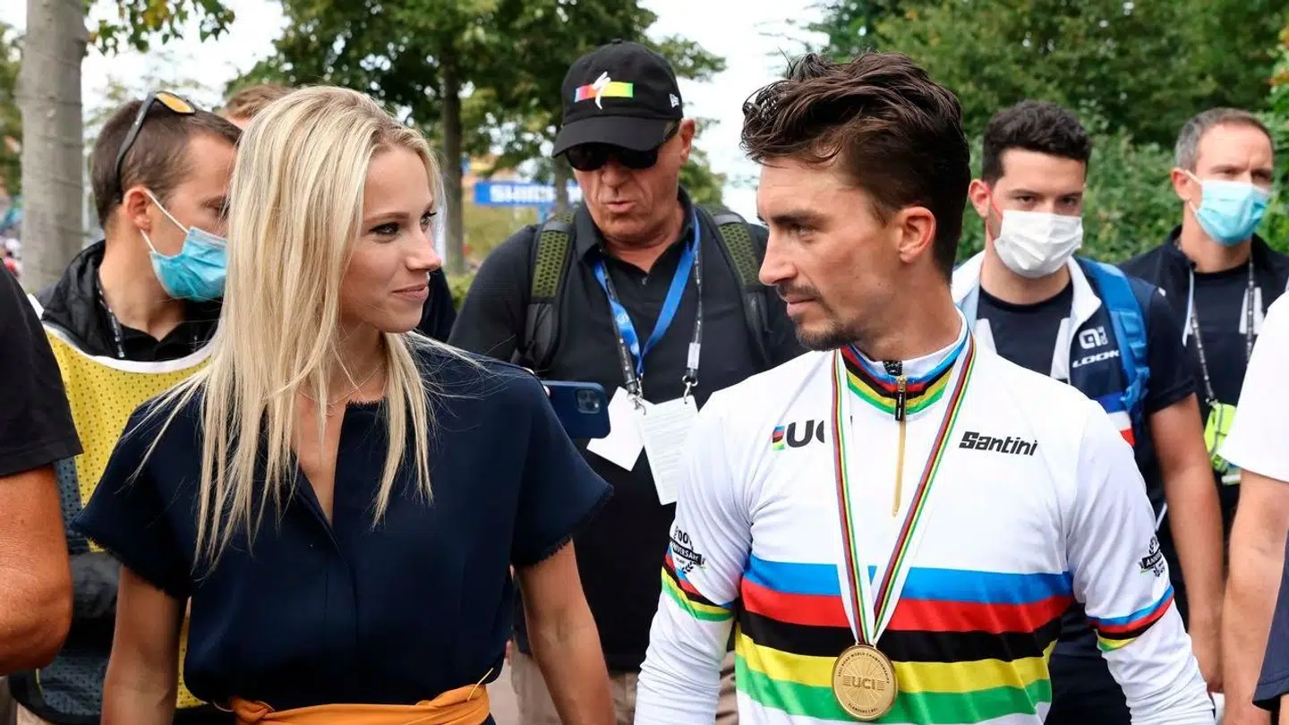 Julian Alaphilippe og kæresten, tv-værten Marion Rousse.