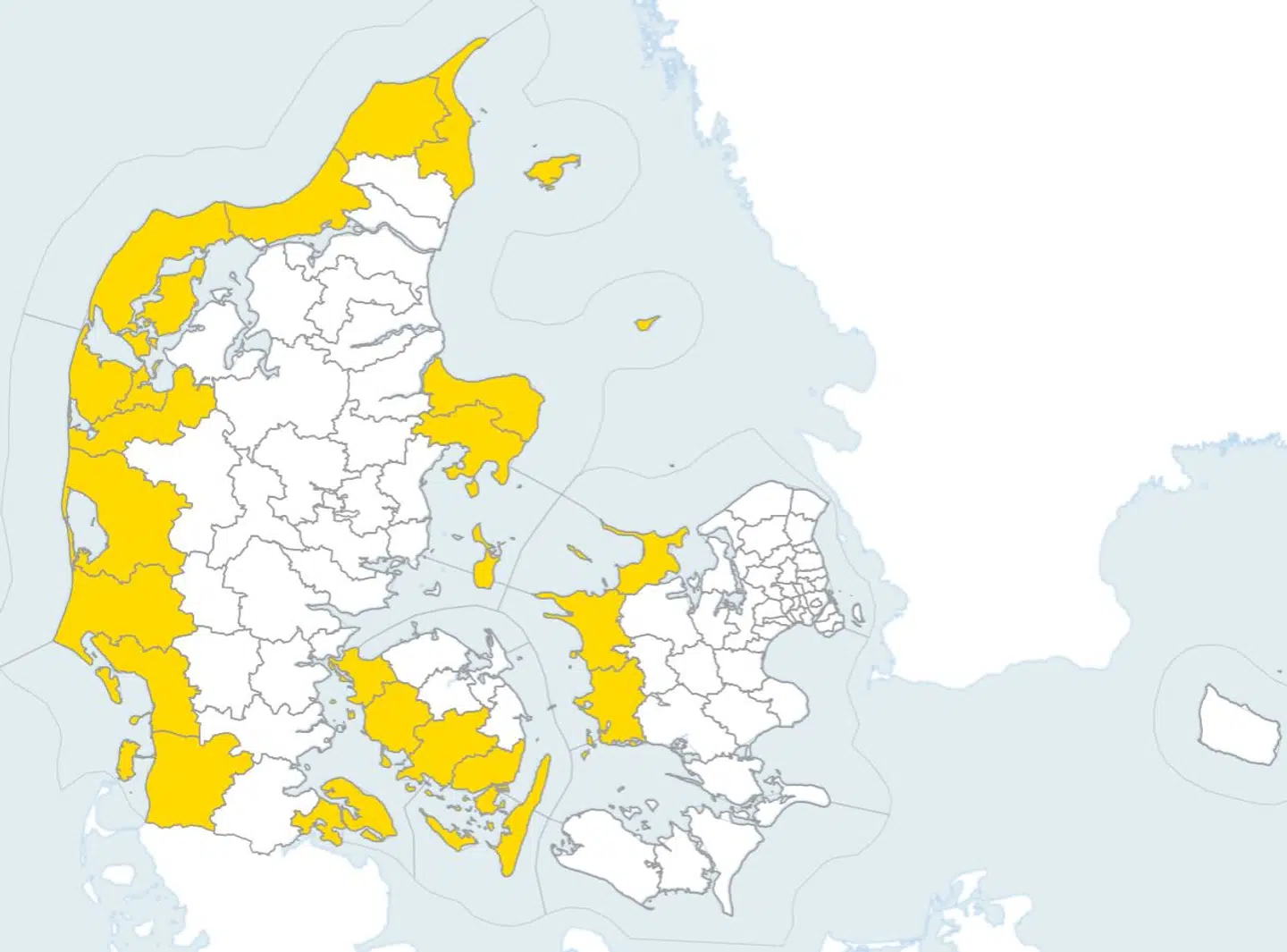 Dansk Meteorologisk Institut varsler om vindstød af orkanstyrke.