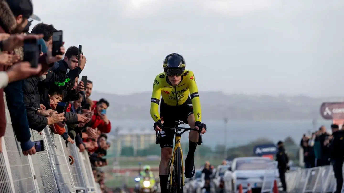Jonas Vingegaard hyggede sig på dagens enkeltstart.