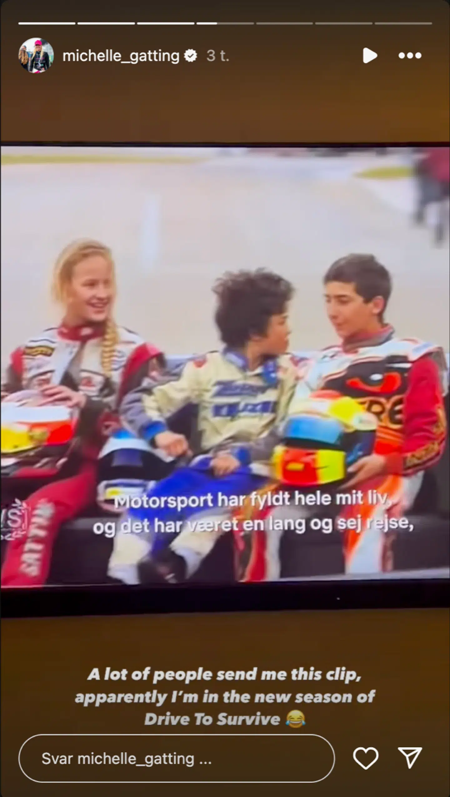 Michelle Gatting er med i et klip i Drive to Survive.