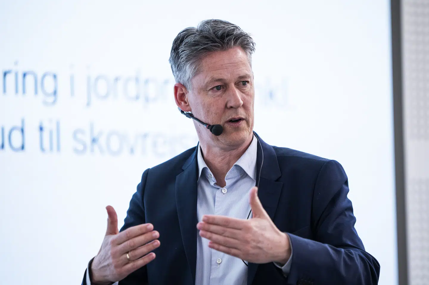 Professor Michael Svarer har været i fokus den seneste tid, efter at han er kommet med forslag til en CO2-afgift på landbruget. Her ses han onsdag til Bæredygtigt Landbrugs generalforsamling.