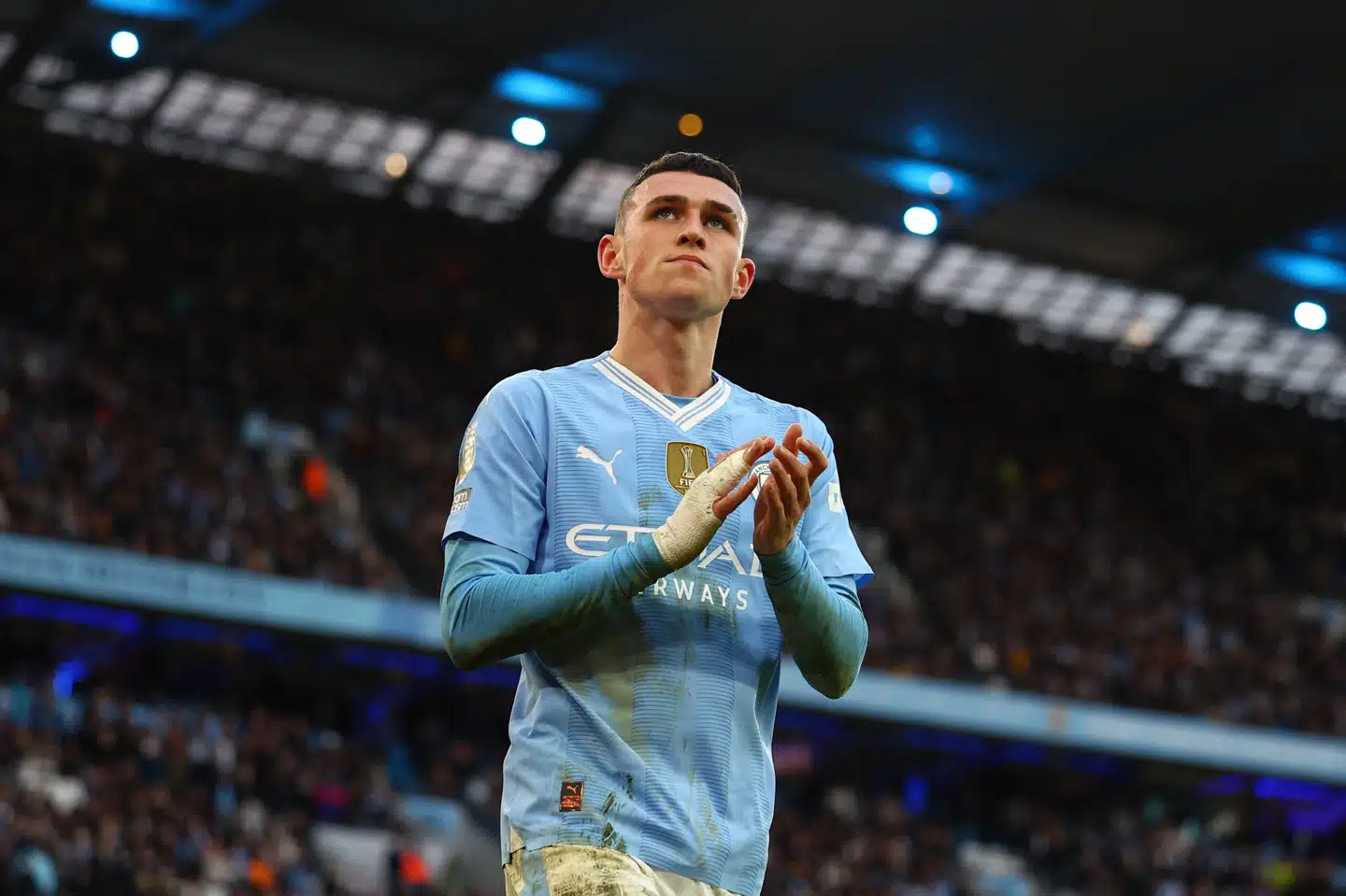 Phil Foden stod bag to af målene, da Manchester City søndag sejrede over Manchester United.