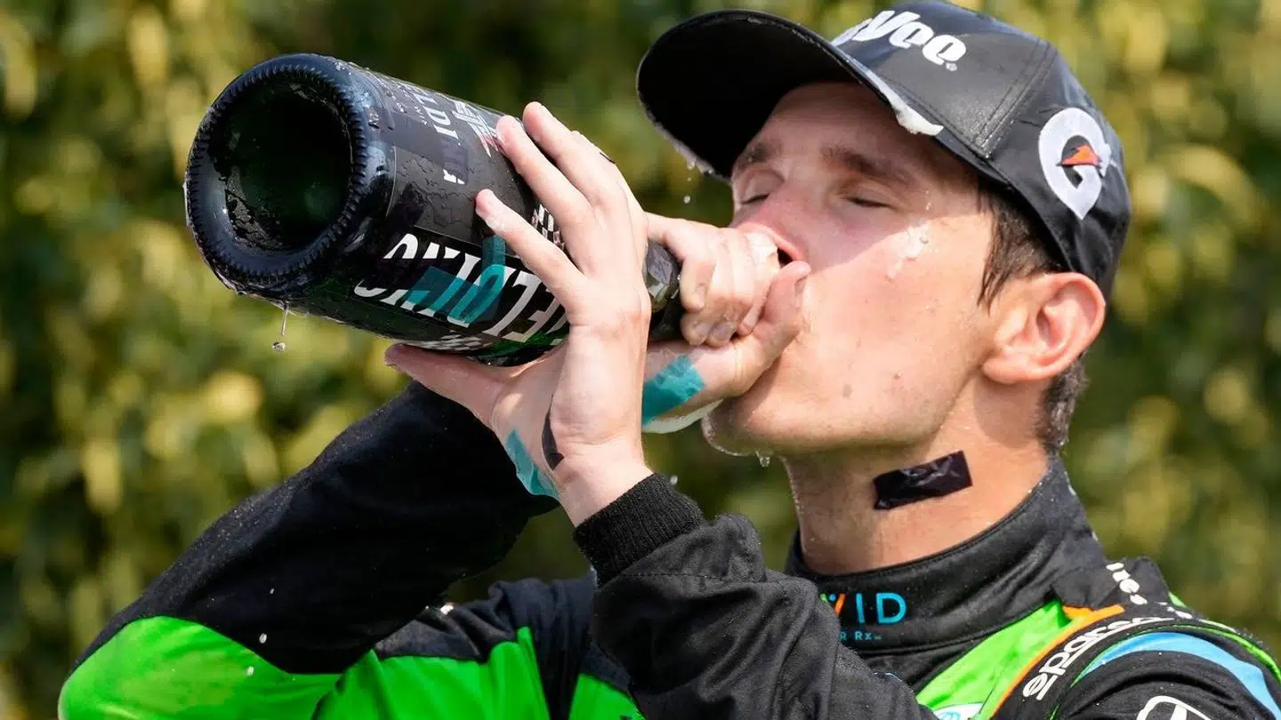 Christian Lundgaard fejrer sin historiske sejr i 2023.