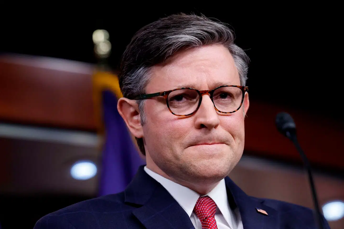 Presset på formanden for Repræsentanternes Hus, Mike Johnson, stiger, men han har ikke givet efter endnu. Arkivfoto: Anna Moneymaker, Scanpix