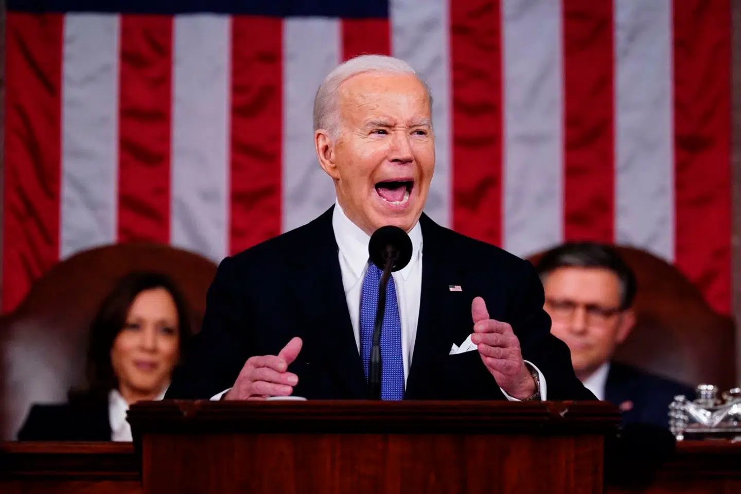 Den amerikanske præsident Joe Biden, da han holdt sin 'state of the union'-tale.