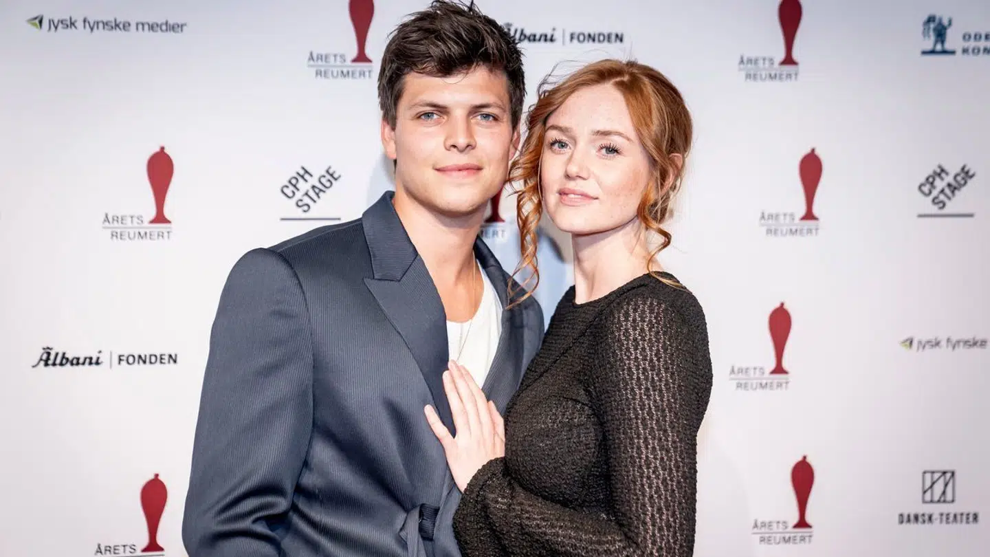 Alex Høgh Andersen og Johanne Milland i forbindelse med årets Reumert 2023 uddeles i Odeon i Odense, søndag den 11. juni 2023.