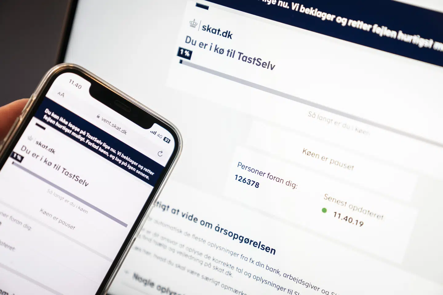 4,8 millioner danskere har nu adgang til deres årsopgørelser, oplyser Skattestyrelsen i en pressemeddelelse. (Arkivfoto).
