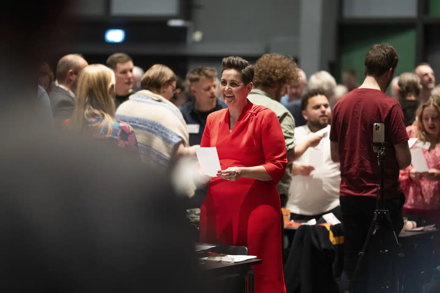 SF-formand Pia Olsen Dyhr talte lørdag til sine medlemmer på SF's landsmøde i Kolding.