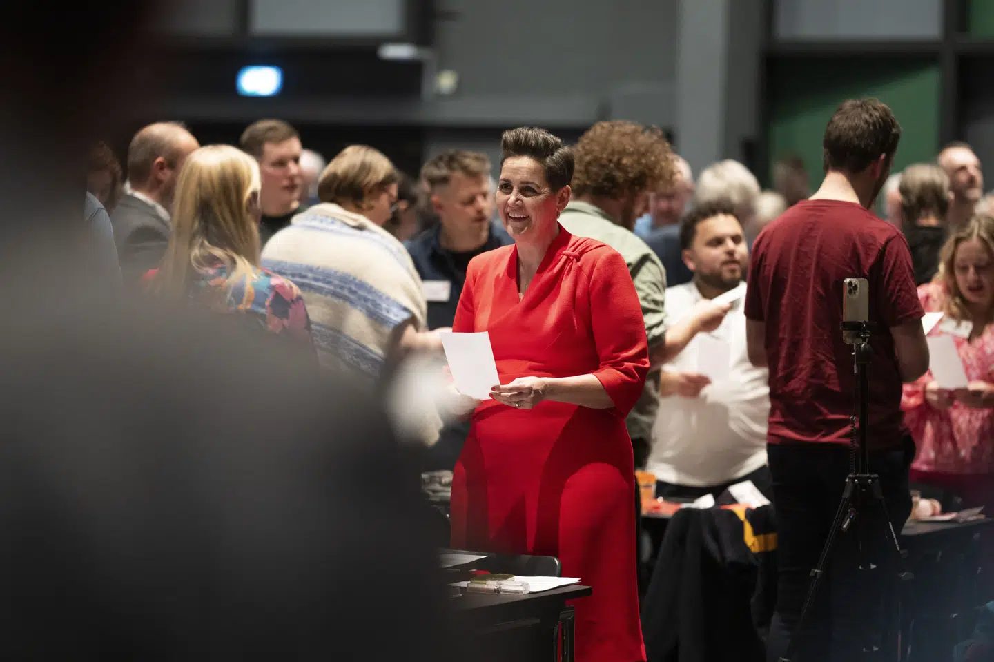 SF-formand Pia Olsen Dyhr talte lørdag til sine medlemmer på SF's landsmøde i Kolding.