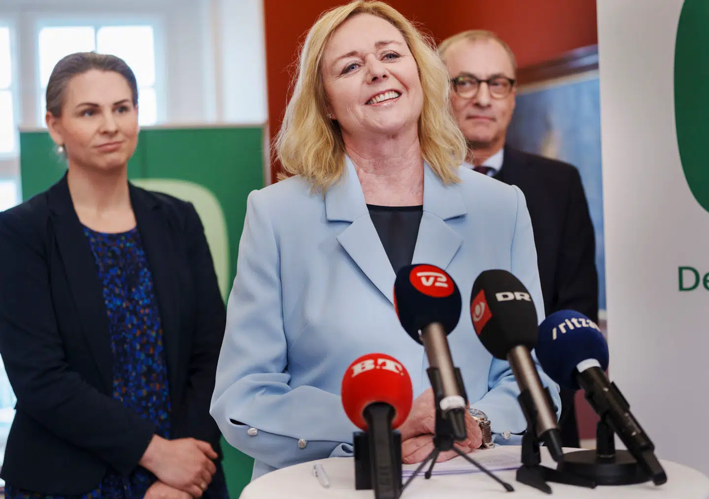 Det Konservative Folkepartis gruppeformand, Mona Juul, fungerende næstformand Michael Ziegler og politisk ordfører Mette Abildgaard fra Det Konservative Folkeparti holder pressemøde på Christiansborg, onsdag den 13. marts 2024. (Foto: Liselotte Sabroe/Ritzau Scanpix)