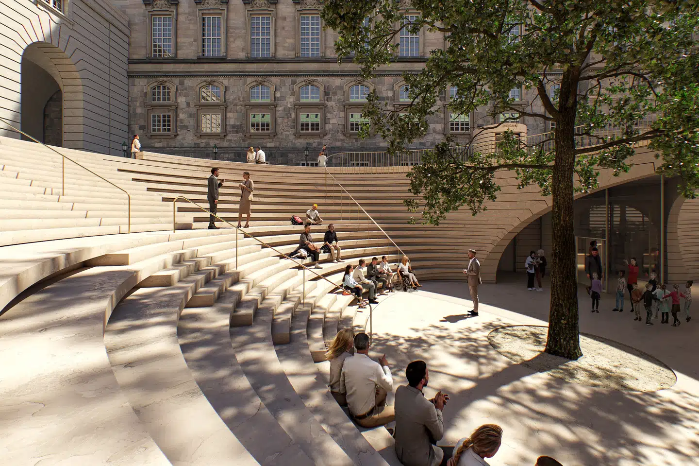 Cobe er sammen med Arcgency, Drachmann Arkitekter og Sweco Danmark udpeget som vinderne af projektkonkurrencen om Fremtidens Folketing. (PR-billede fra Team Cobe)