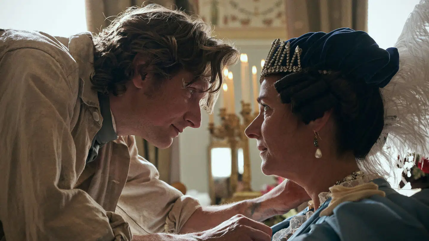 windsor@millinghotels.dk Ehrengard. (L to R) Mikkel Følsgaard as Cazotte and Sidse Babett Knudsen as The Grand Duchess in Ehrengard. CR. Courtesy of Netflix © 2023