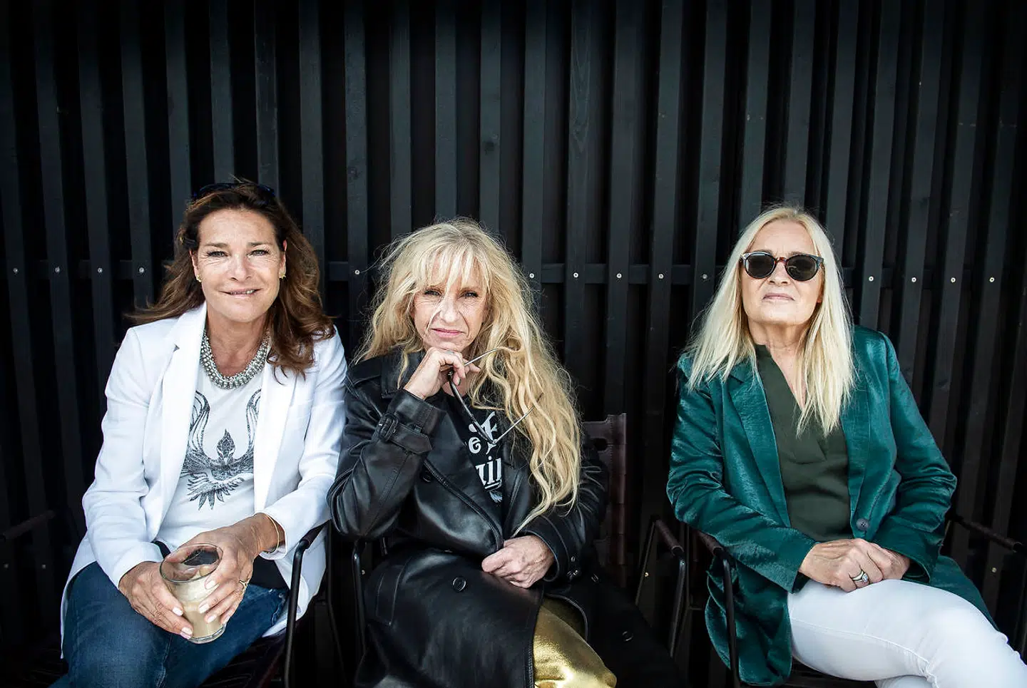 Sanne Salomonsen, Lis Sørensen og Anne Linnet stiller op til fotografering ved Grøn Koncert pressemødet i København tirsdag den 4. juni 2019