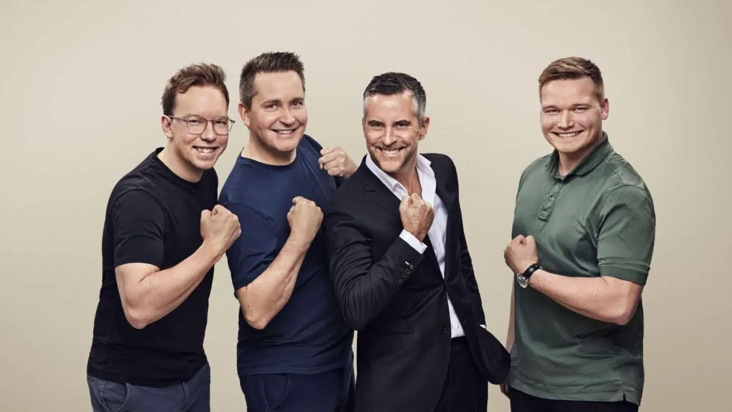 Jacob Risgaard og de tre mænd bag Cool Creative Company.