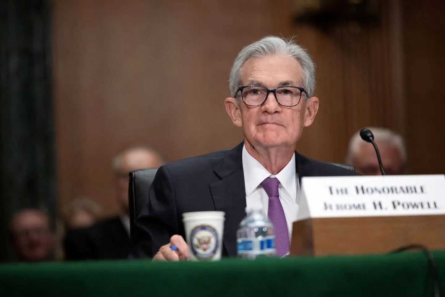 FILE PHOTO: Federal Reserve Chair Jerome Powell testifies before a Senate Banking, Housing, and Urban Affairs Committee hearing on Capitol Hill in Washington, U.S., March 7, 2024. REUTERS/Tom Brenner/File Photo