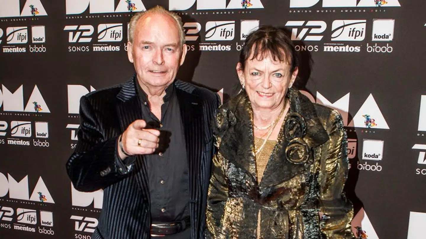 Rød løber fra Dansh Music Awards i Forum 2014. Her er det Peter Belli og June. (Foto: Asger Ladefoged/Scanpix 2014)