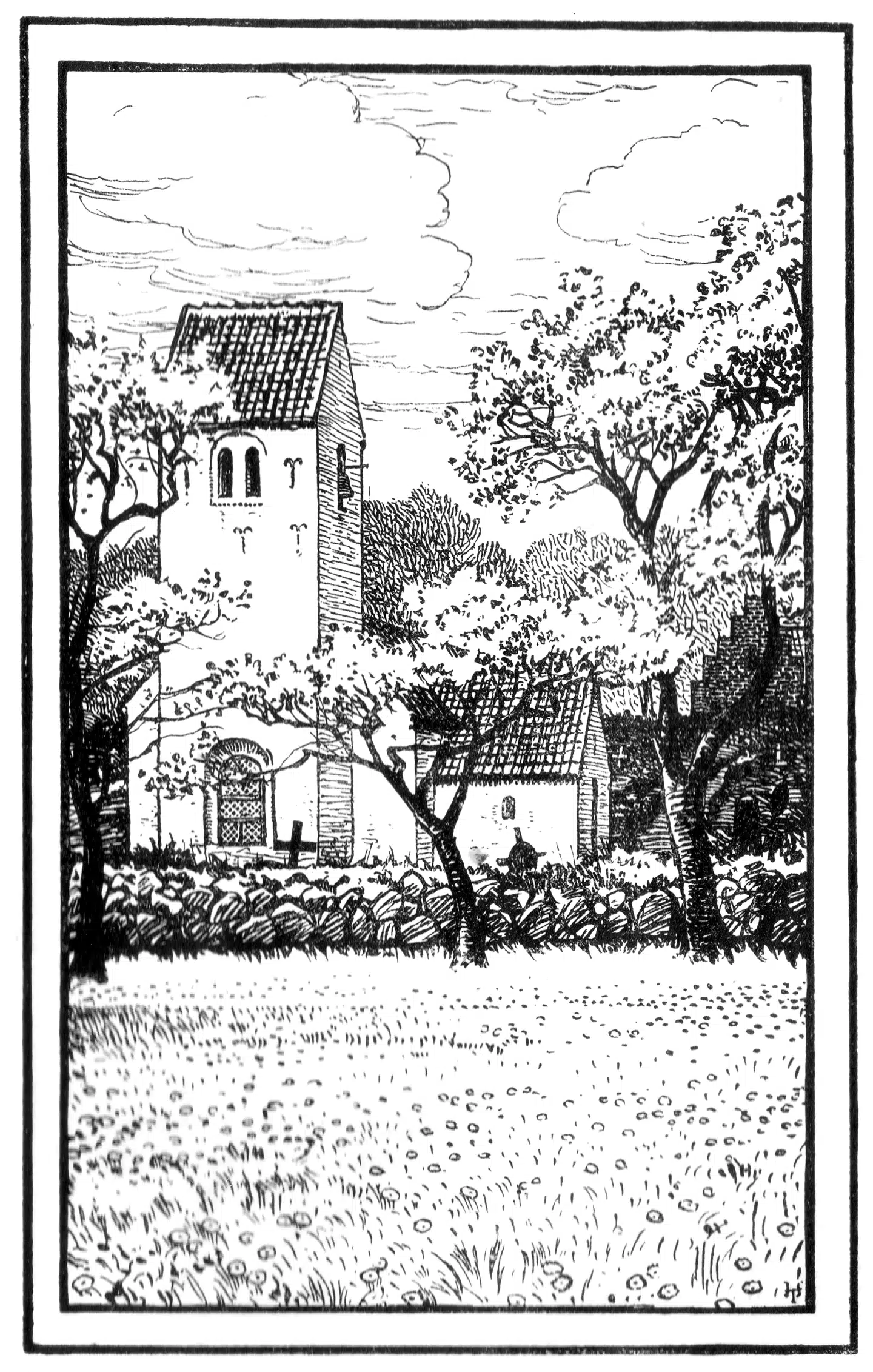 Indscannet side fra en udgave af 'En Landsbydegns Dagbog' fra 1907. Novellen udkom oprindeligt i marts 1824.