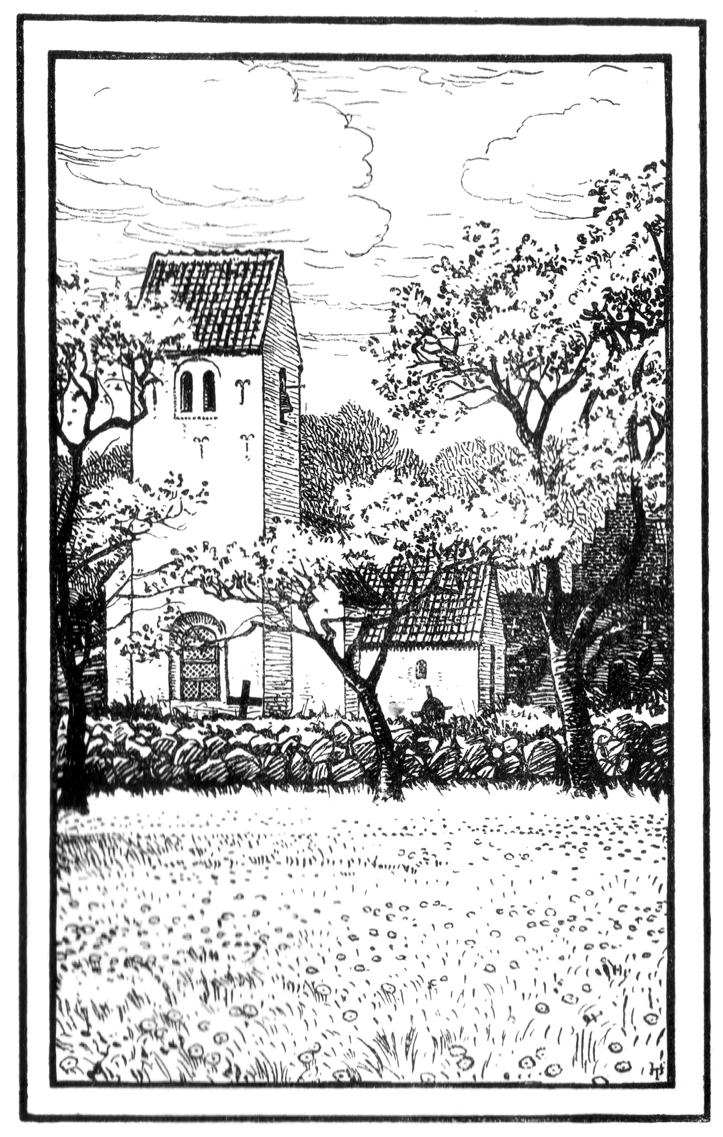 Indscannet side fra en udgave af 'En Landsbydegns Dagbog' fra 1907. Novellen udkom oprindeligt i marts 1824.