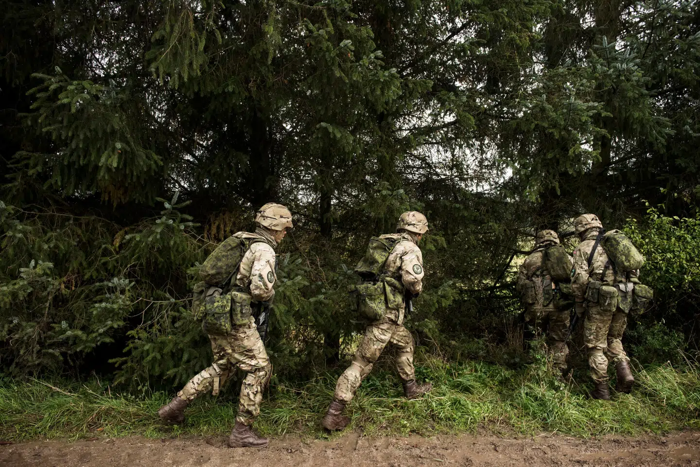Værnepligte på øvelse ved Høvelte kaserne. Arkivfoto: Sofie Mathiassen, Scanpix
