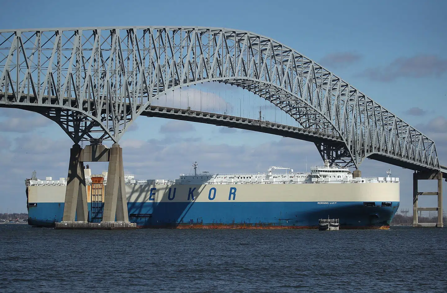 Sådan ser Francis Scott Key Bridge normalt ud. Billedet er fra 2018.