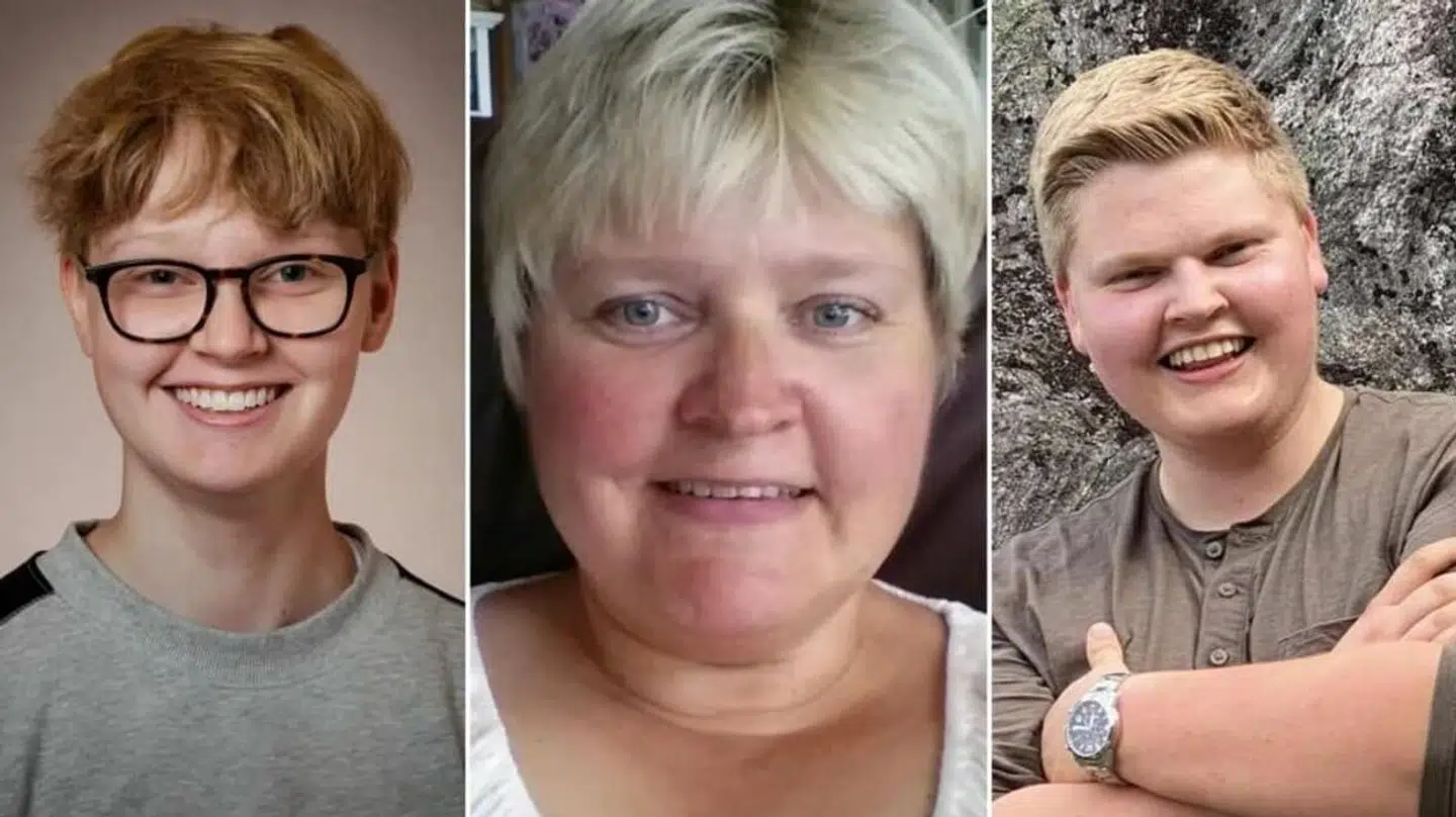 53-årige Ingunn Slaatten (i midten) og hendes to børn, Sander Slaatten på 22 år og Signe Slaatten på 18 år, blev i sidste uge skudt og dræbt af, hvem politiet mener, var børnenes far.