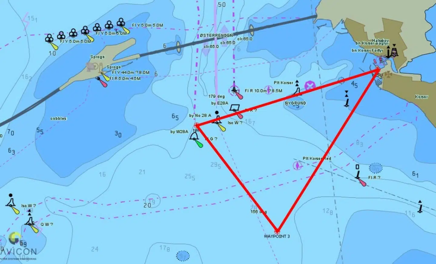 Forsvaret har udsendt en advarsel med dette søkort, som viser, hvor missilet risikerer at lande, hvis det bliver affyret. Både skibstrafik og luftrum i området er blevet lukket.