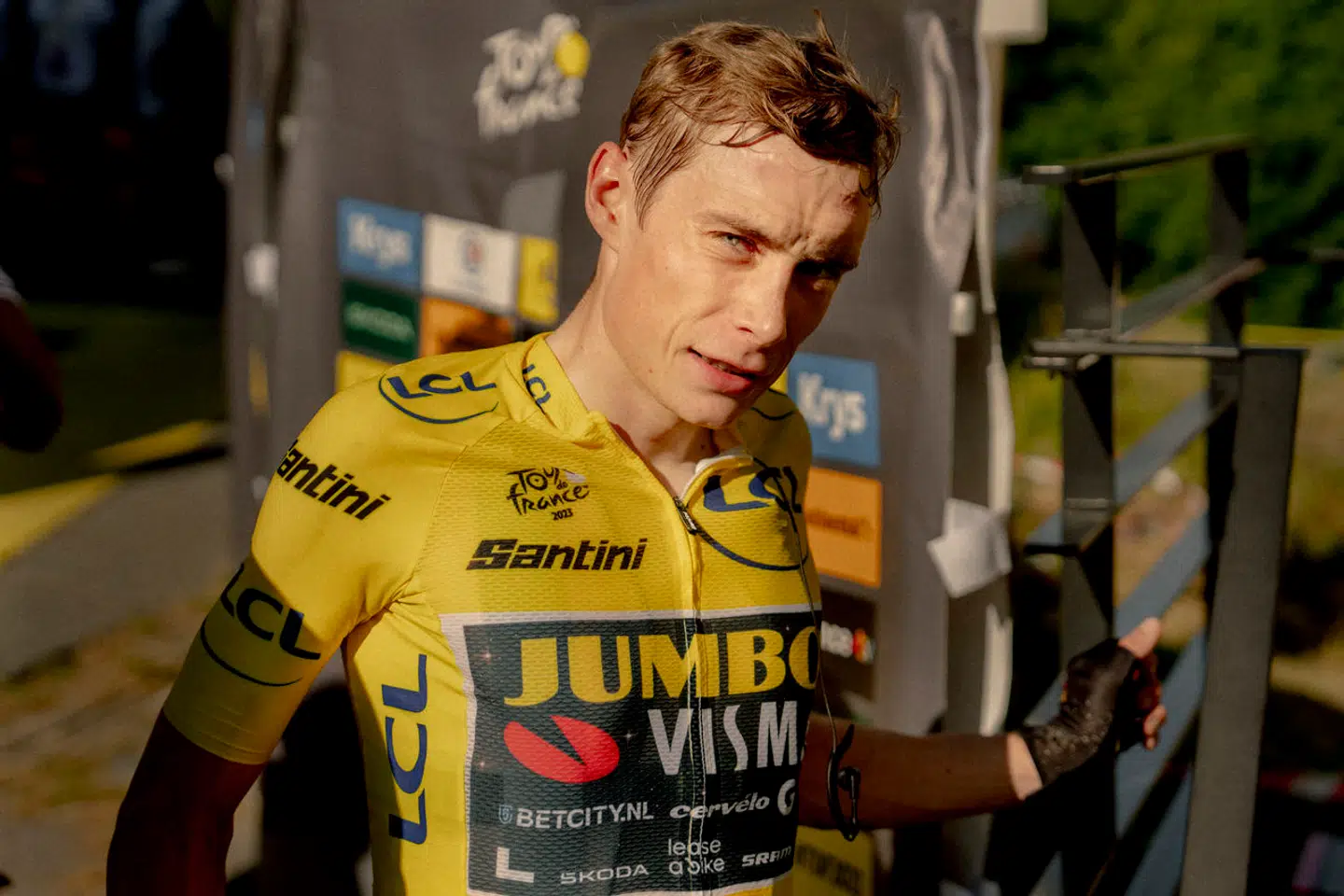 Jonas Vingegaard var i dag i et slemt styrt under Baskerlandet Rundt. Her er han fotograferet under sidste års Tour de France.