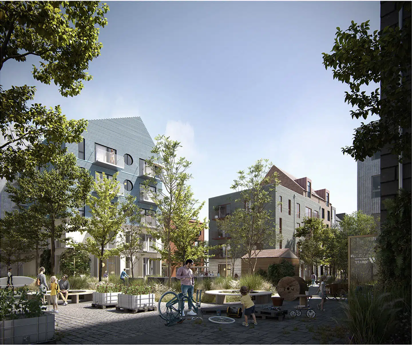 De højeste bygninger bliver seks etager høje i det nye bykvarter.