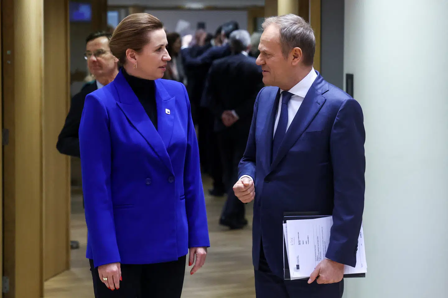 Mette Frederiksen og Donald Tusk kommer mandag til at snakke om Europas forsvarsindustri og støtten til Ukraine, når de mødes i Polen. (Arkivfoto).