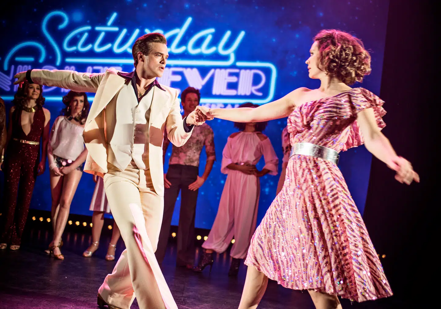 Musicalen Saturday Night Fever bliver opsat i 2017 med blandt andet Silas Holst i hovedrollen Tony Manero og Amalie Dollerup som Stephanie Mangano. Pressemøde fotograferet i Falconér på Frederiksberg onsdag den 27. januar 2016.