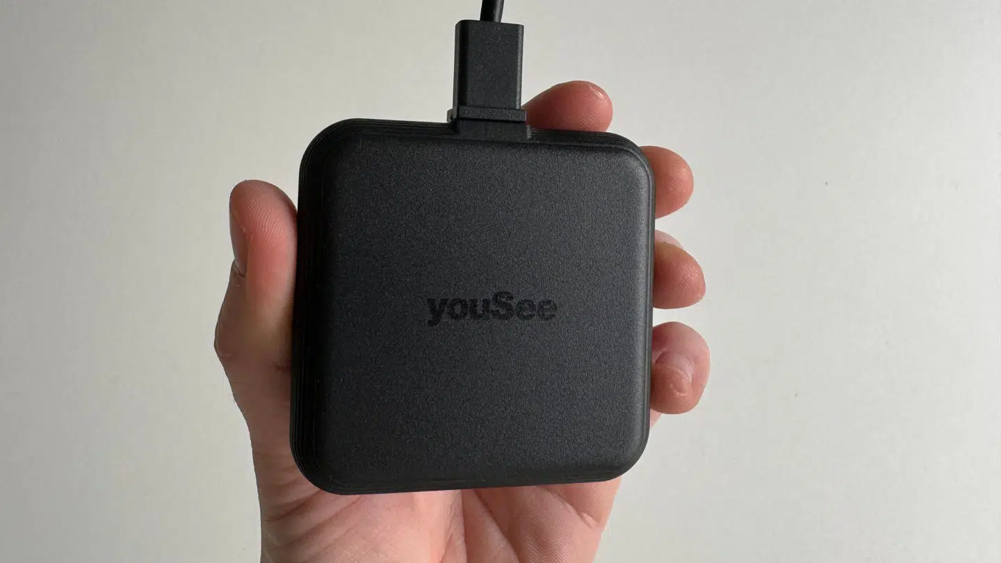 Sådan ser den lille Streamer ud. Den minder om en Chromecast både i form og funktion.