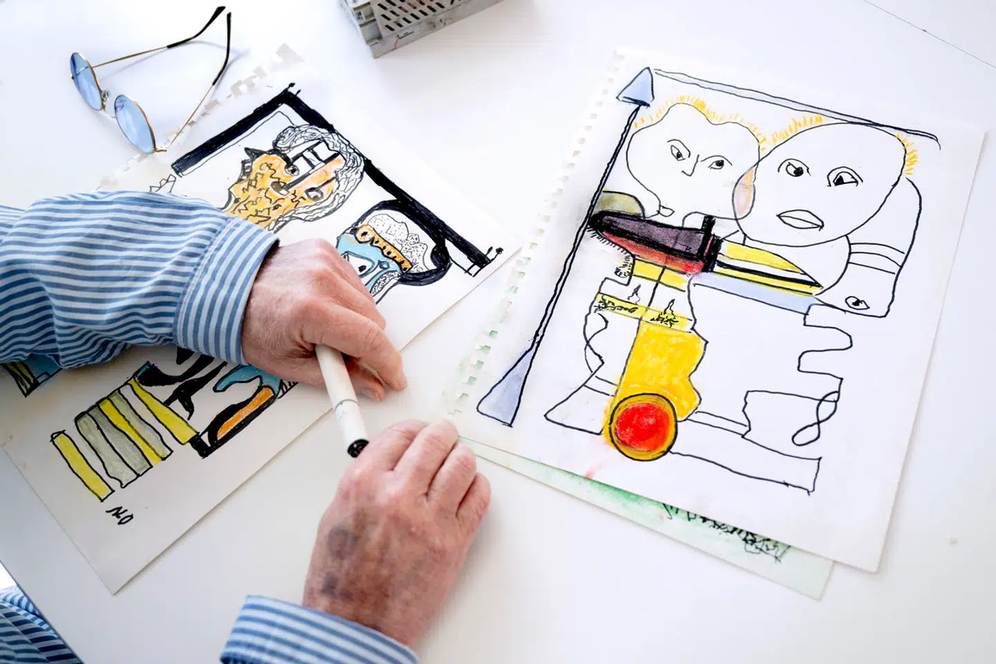 Niels Olsen har genfundet sin gamle kærlighed til kunsten og maler og tegner dagligt.